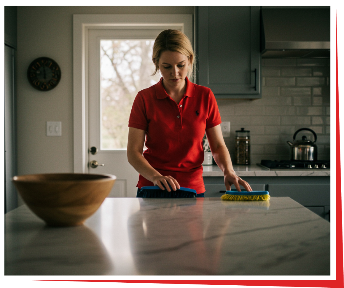 Professional maid service cleaning home