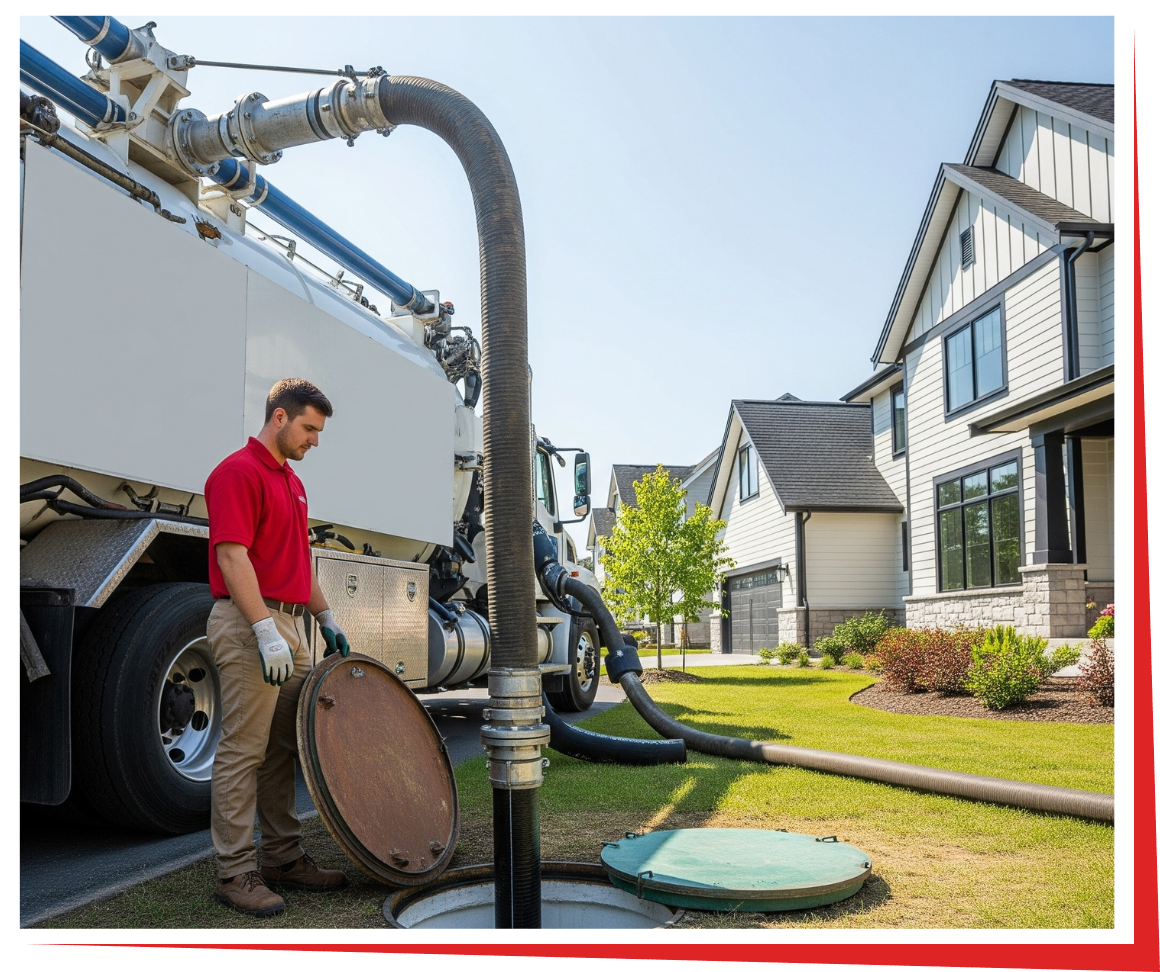 Septic tank pumping service technician